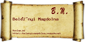 Belányi Magdolna névjegykártya