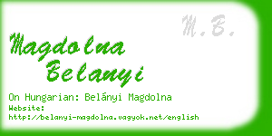 magdolna belanyi business card